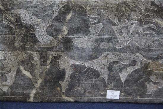 A Chinese stone tomb relief, probably Han dynasty, 1st-2nd century A.D. 47.5cm x 88cm, repaired